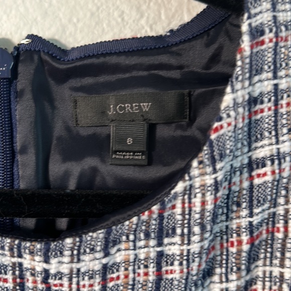 J. Crew Lightweight Tweed Sheath Dress (Red White Blue, G0951, Size 6) - Picture 4 of 8